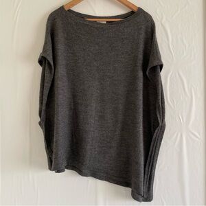 Holistia Gray Alpaca Poncho Size M